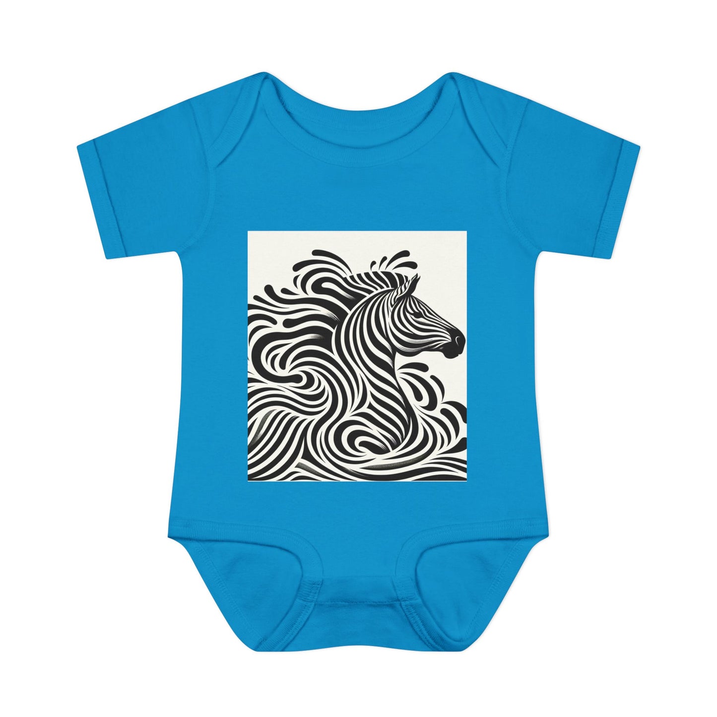 Black and White Zebra Baby Bodysuit | Cute Infant Rib Onesie for Animal Lovers