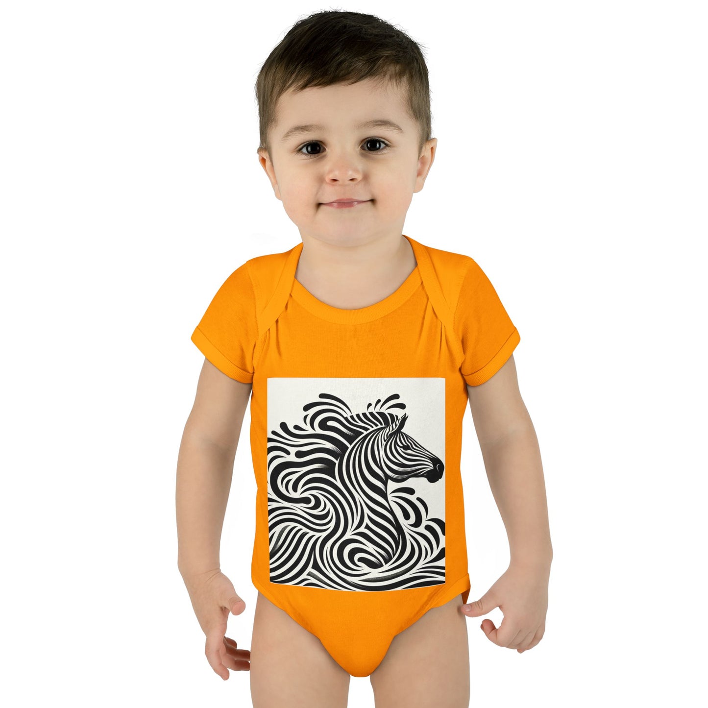 Black and White Zebra Baby Bodysuit | Cute Infant Rib Onesie for Animal Lovers