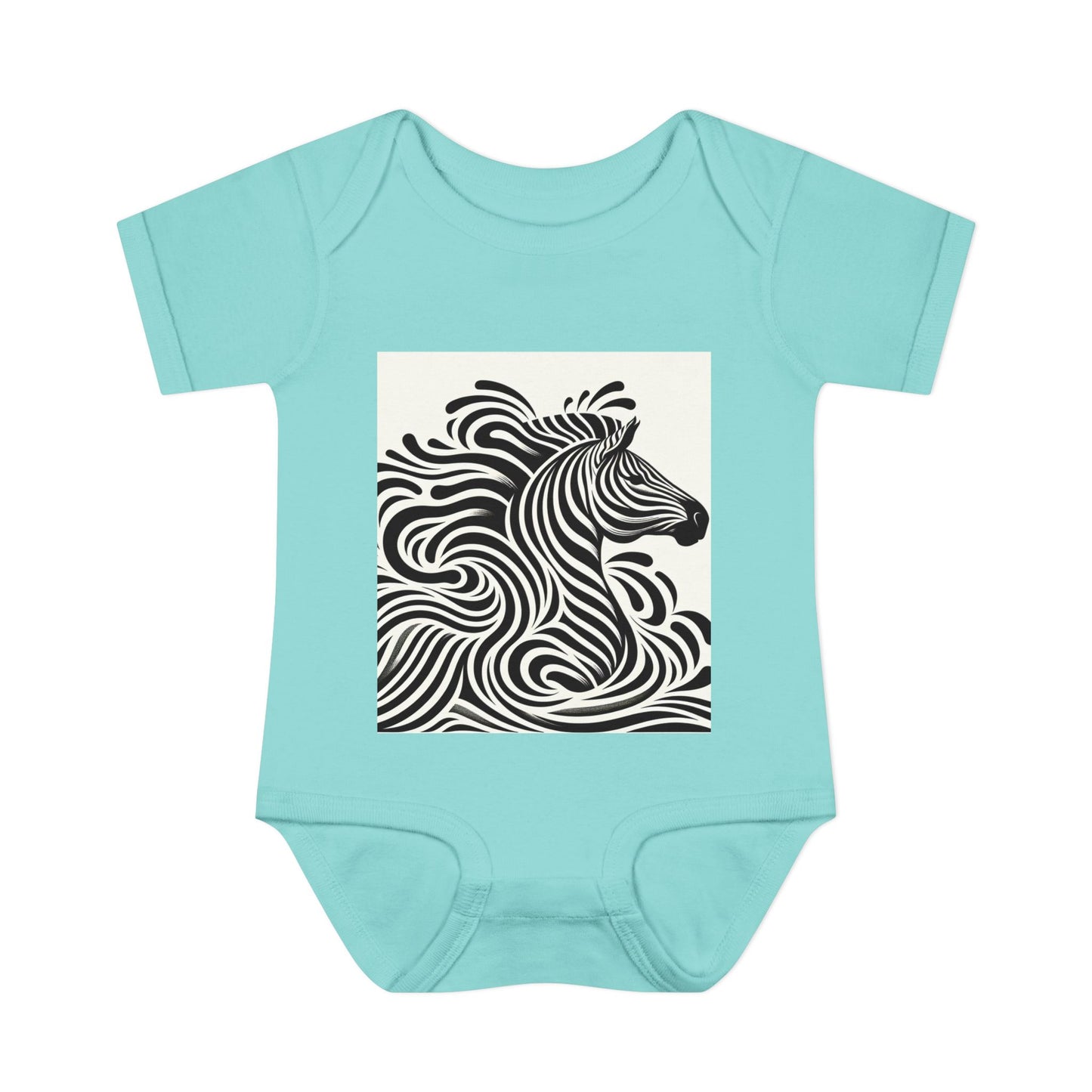 Black and White Zebra Baby Bodysuit | Cute Infant Rib Onesie for Animal Lovers