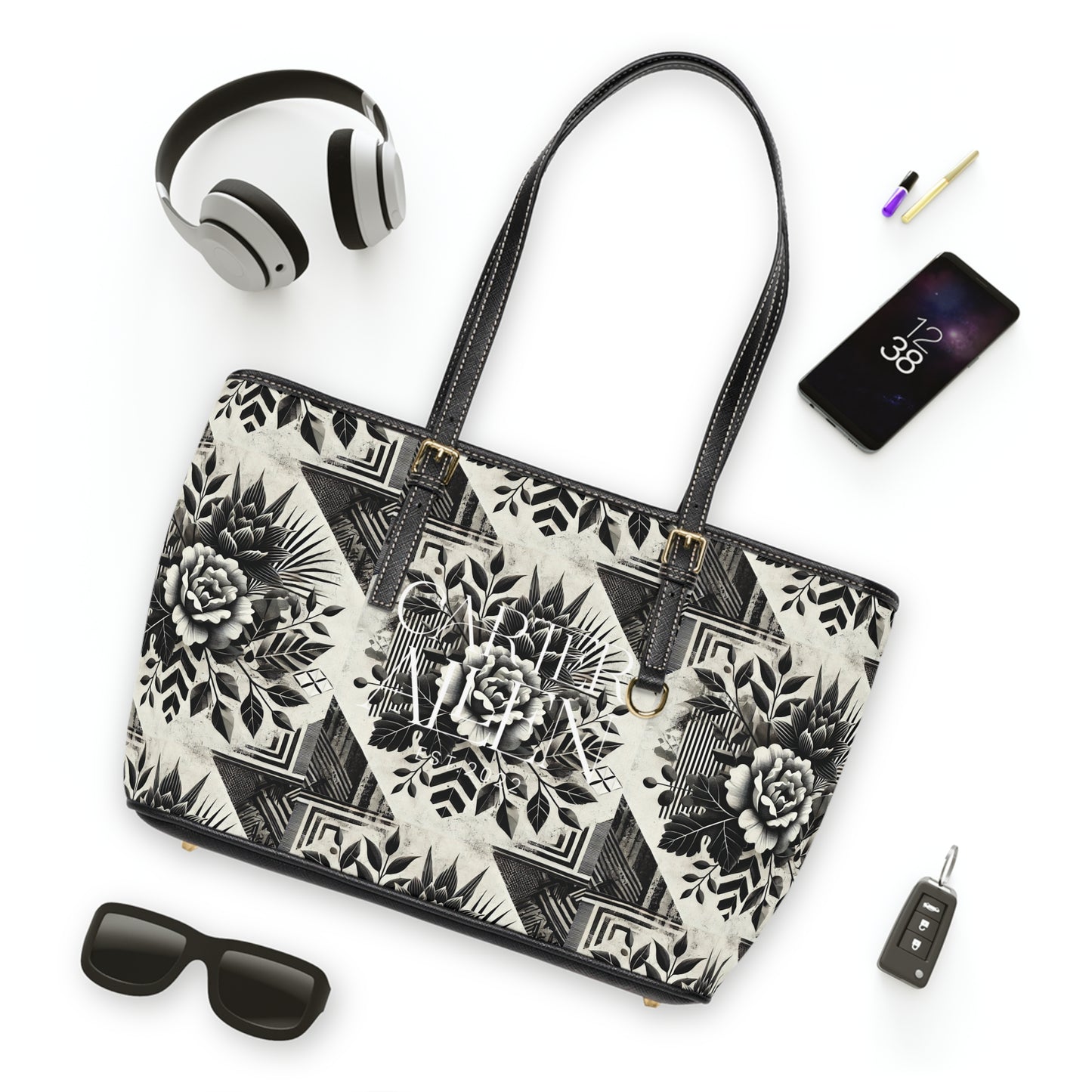 Floral PU Leather Shoulder Bag - Stylish Tote for Every Occasion