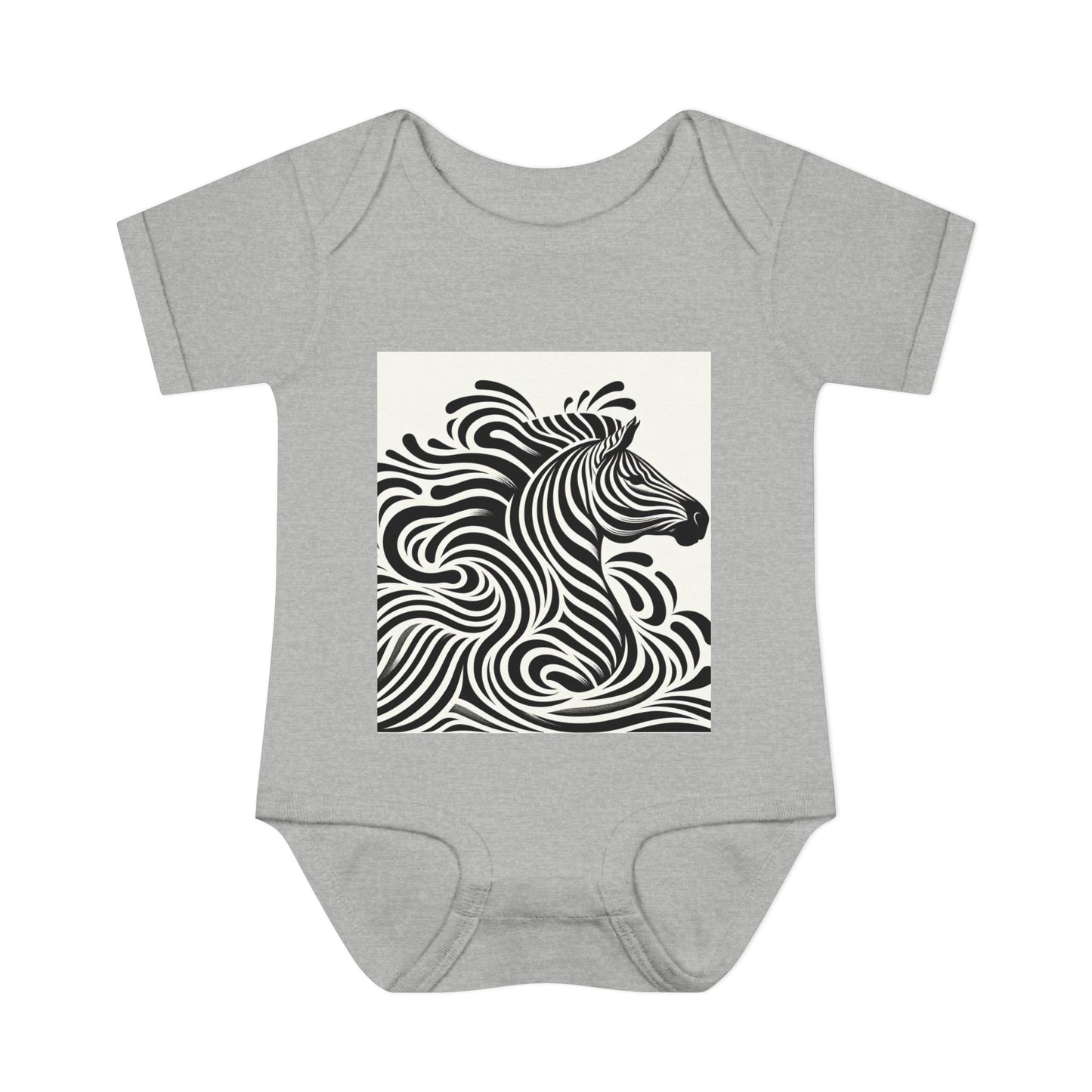 Black and White Zebra Baby Bodysuit | Cute Infant Rib Onesie for Animal Lovers