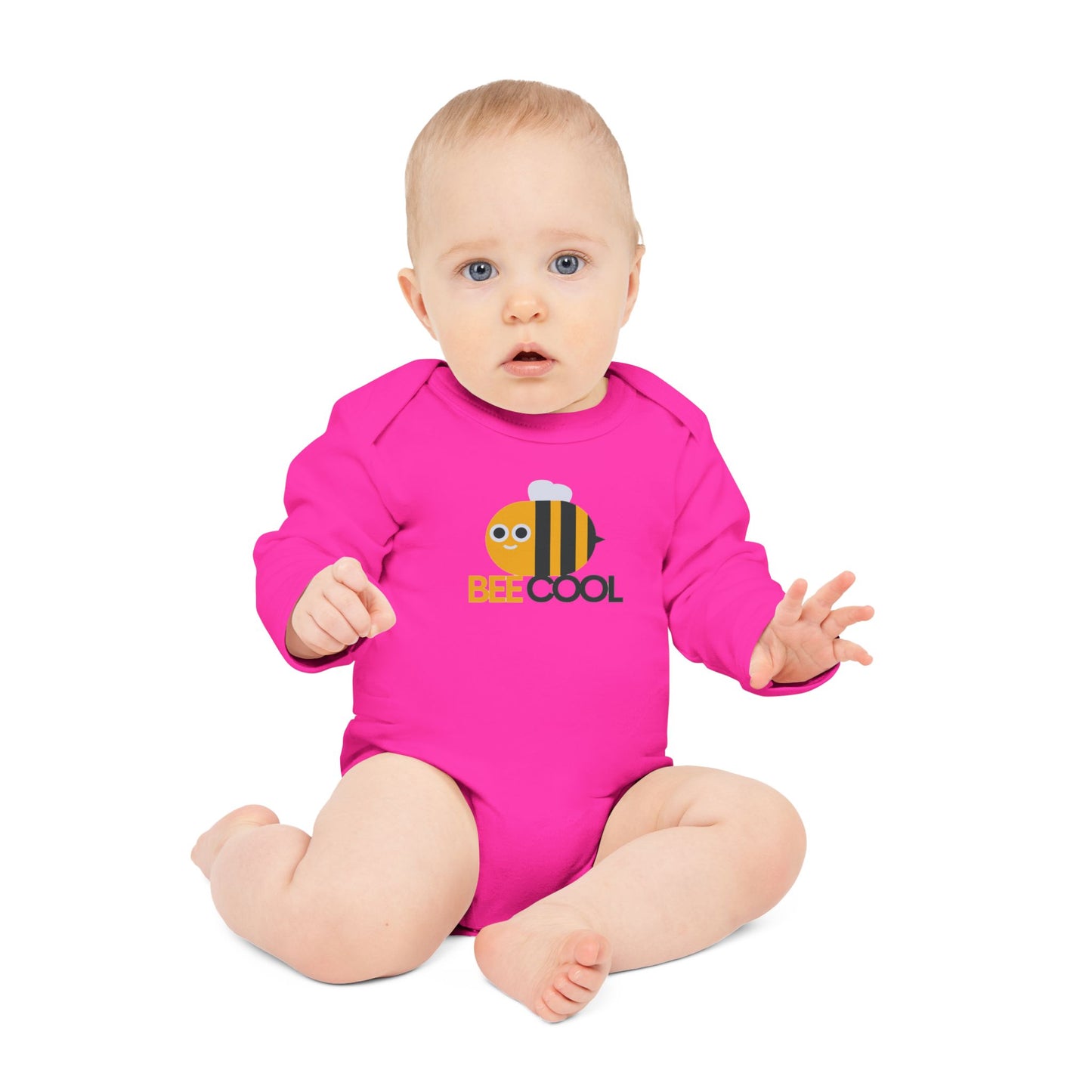 Cute Organic Baby Bodysuit - Bee Cool Design