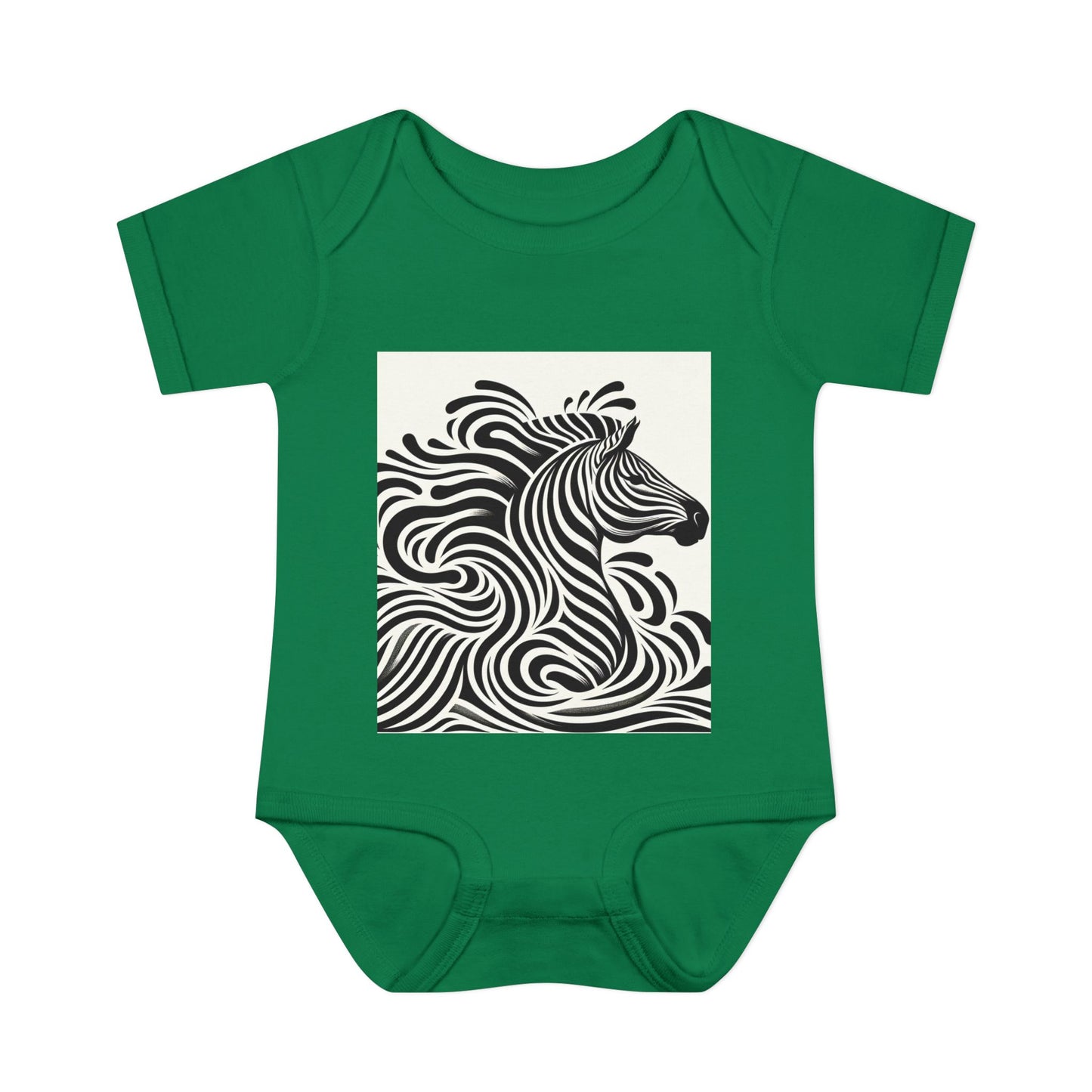 Black and White Zebra Baby Bodysuit | Cute Infant Rib Onesie for Animal Lovers