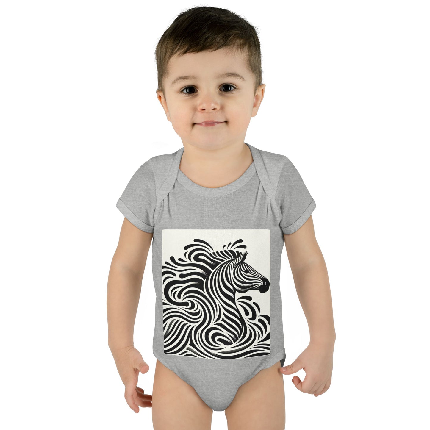 Black and White Zebra Baby Bodysuit | Cute Infant Rib Onesie for Animal Lovers
