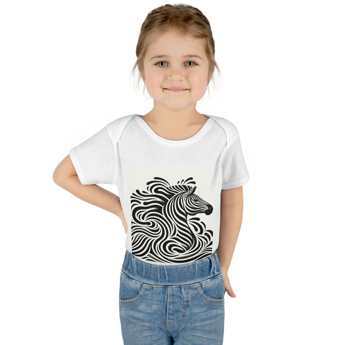 Black and White Zebra Baby Bodysuit | Cute Infant Rib Onesie for Animal Lovers
