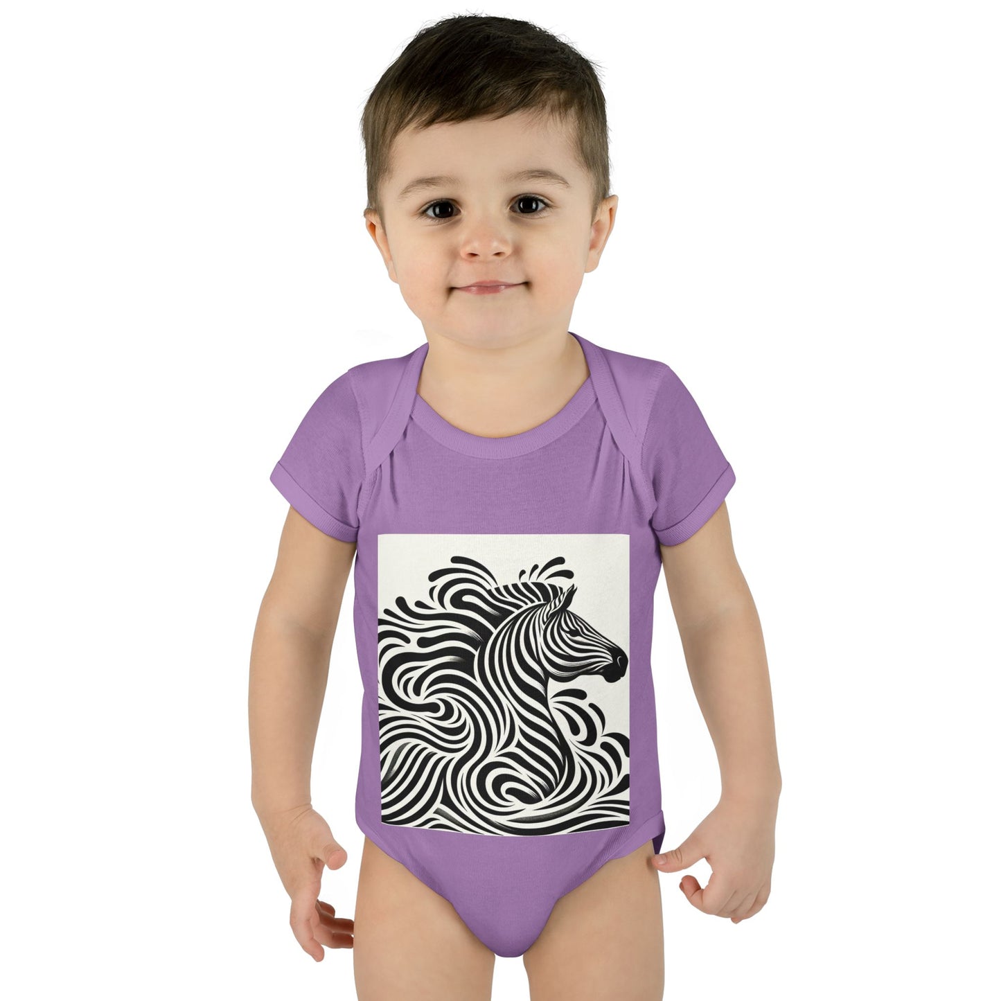 Black and White Zebra Baby Bodysuit | Cute Infant Rib Onesie for Animal Lovers