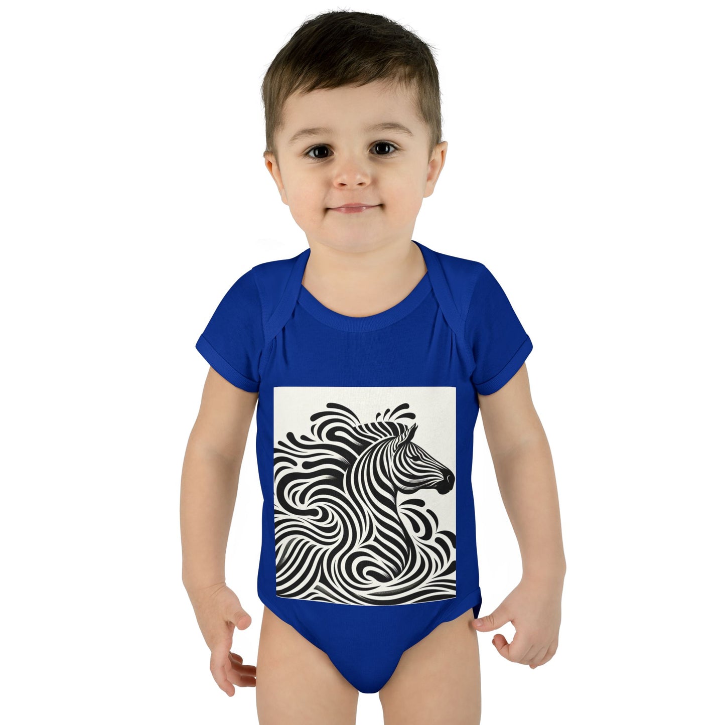Black and White Zebra Baby Bodysuit | Cute Infant Rib Onesie for Animal Lovers