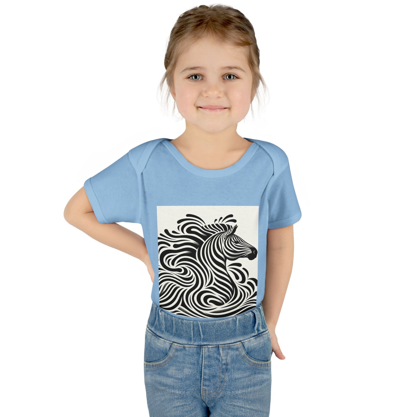 Black and White Zebra Baby Bodysuit | Cute Infant Rib Onesie for Animal Lovers