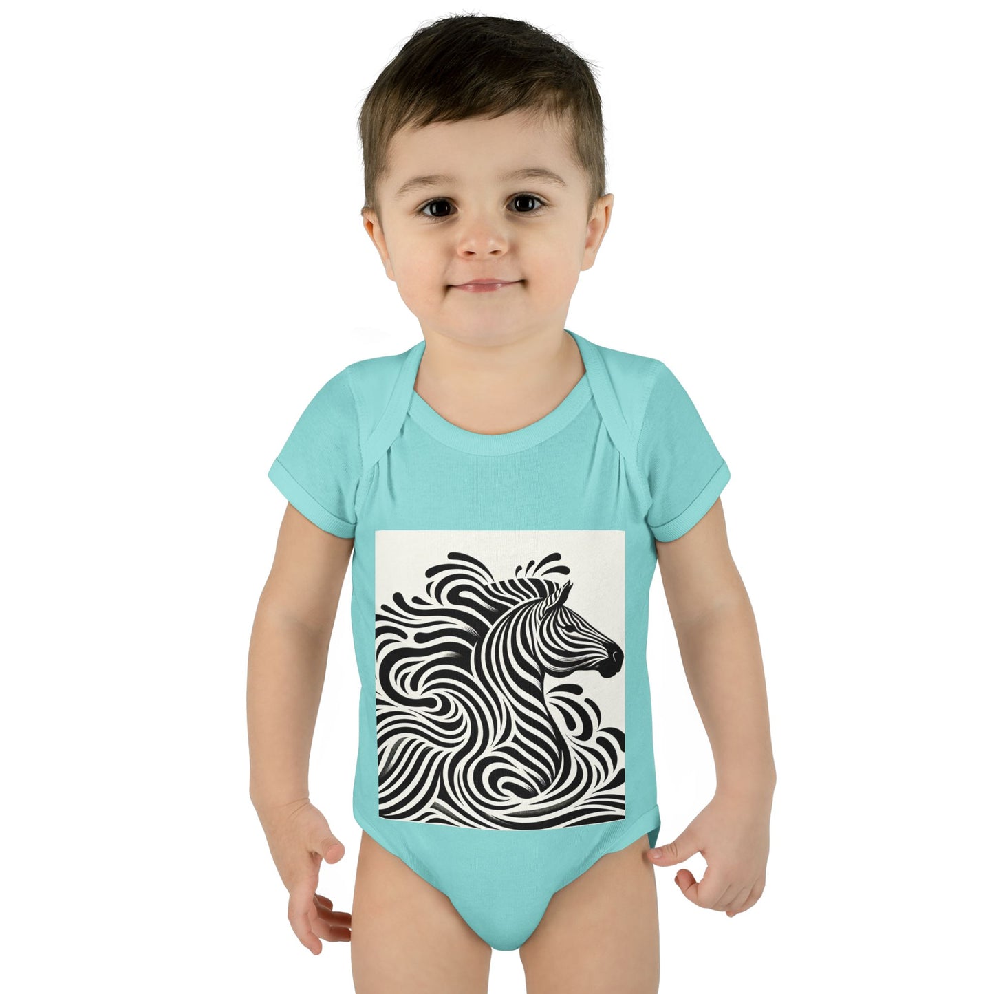 Black and White Zebra Baby Bodysuit | Cute Infant Rib Onesie for Animal Lovers