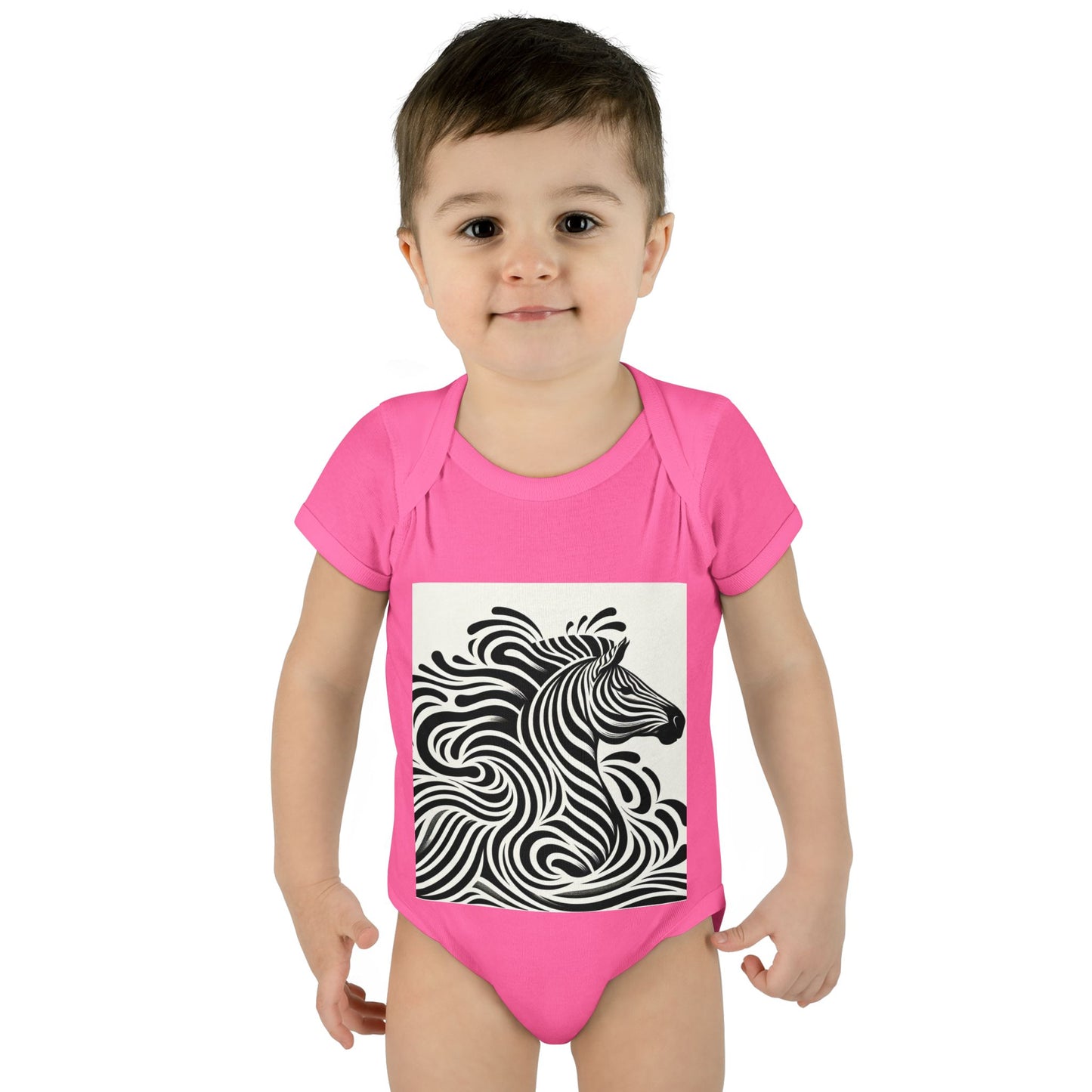 Black and White Zebra Baby Bodysuit | Cute Infant Rib Onesie for Animal Lovers