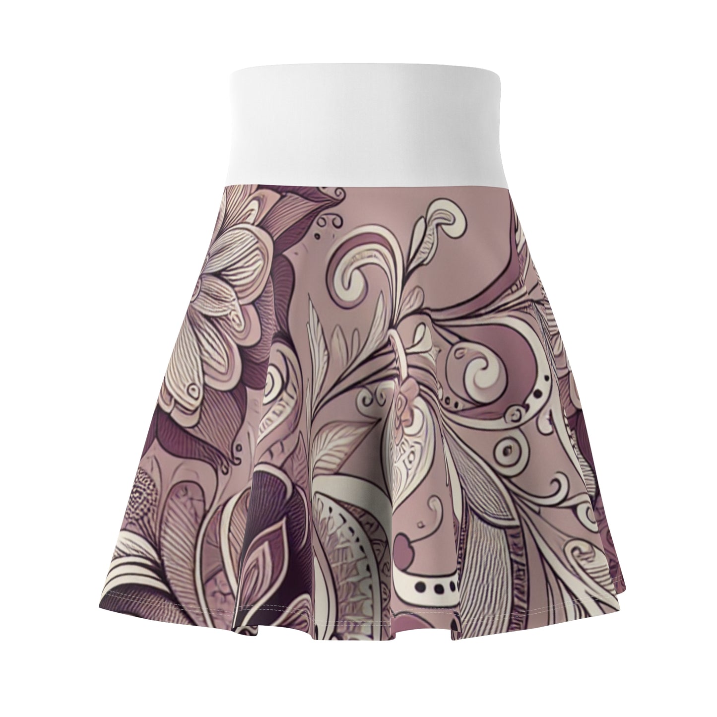 Floral Women's Skater Skirt - Elegant & Playful Design