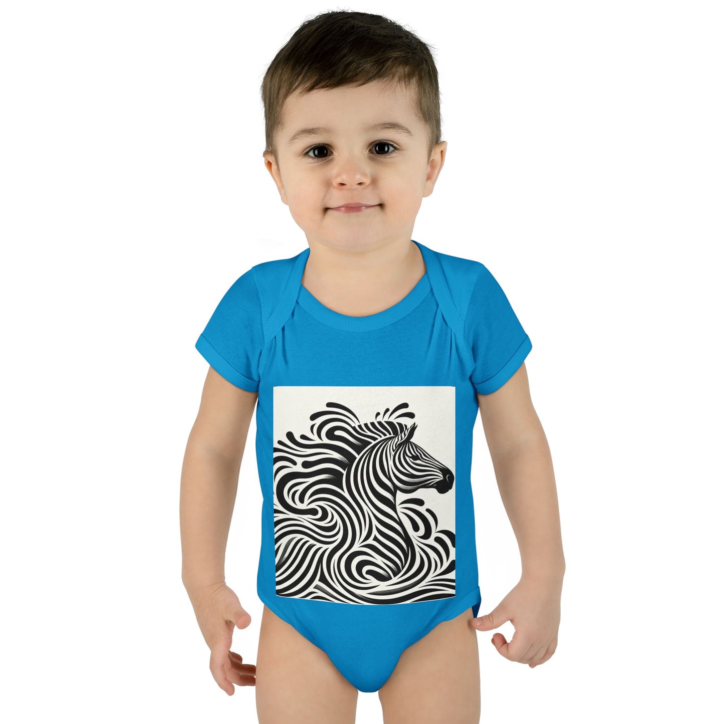 Black and White Zebra Baby Bodysuit | Cute Infant Rib Onesie for Animal Lovers