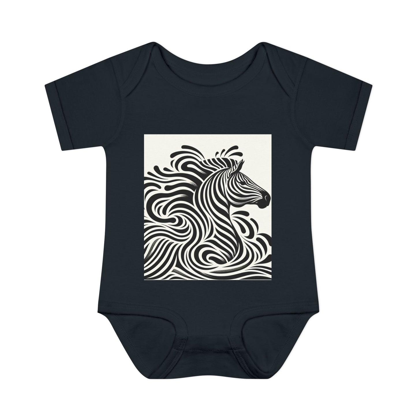 Black and White Zebra Baby Bodysuit | Cute Infant Rib Onesie for Animal Lovers