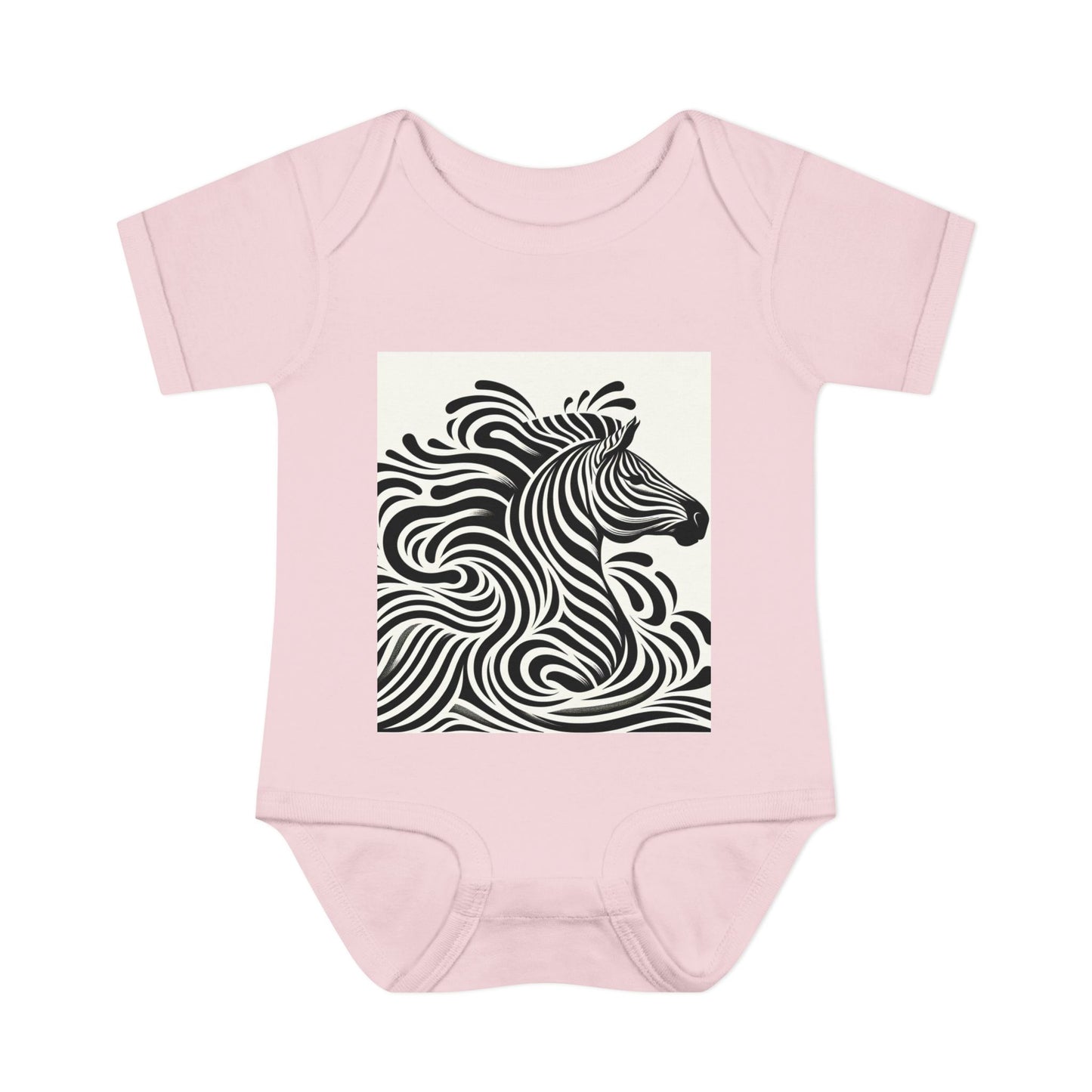 Black and White Zebra Baby Bodysuit | Cute Infant Rib Onesie for Animal Lovers