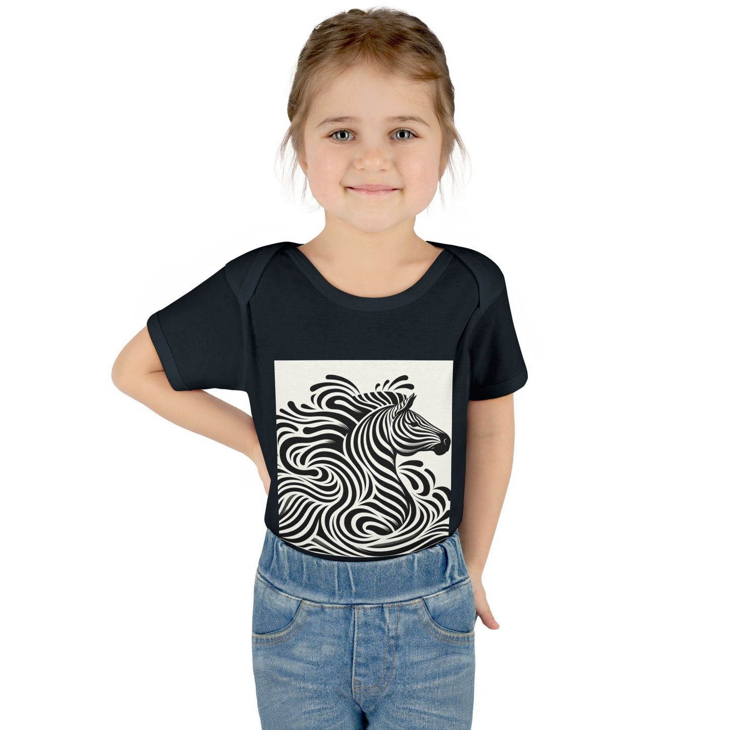 Black and White Zebra Baby Bodysuit | Cute Infant Rib Onesie for Animal Lovers