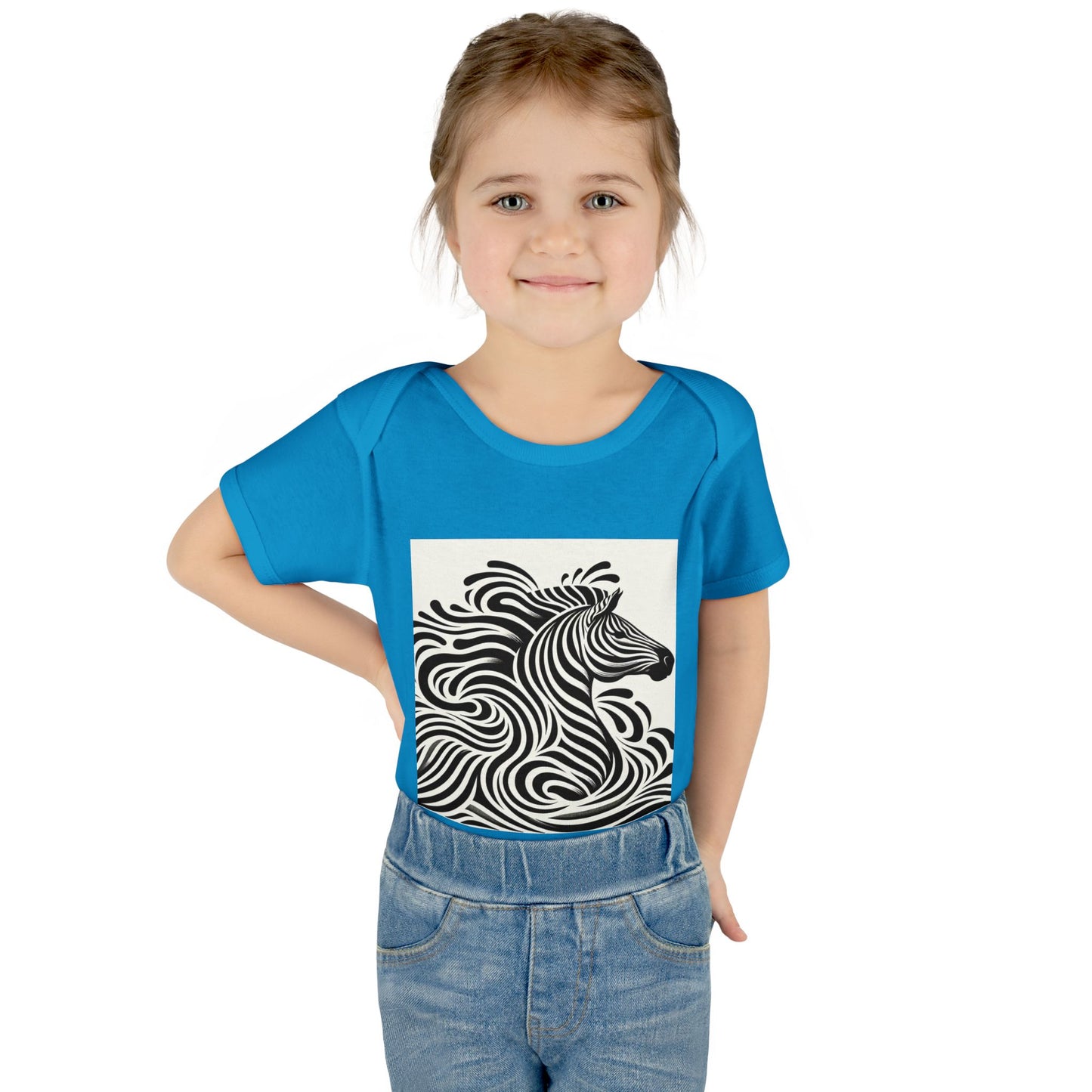 Black and White Zebra Baby Bodysuit | Cute Infant Rib Onesie for Animal Lovers