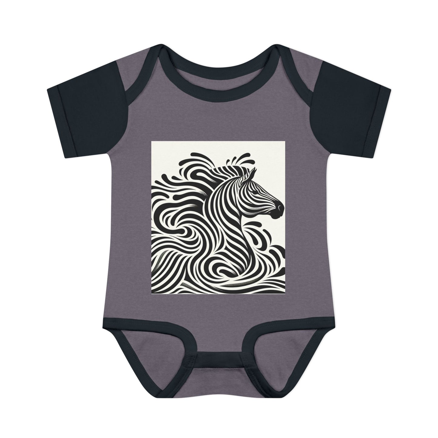 Black and White Zebra Baby Bodysuit | Cute Infant Rib Onesie for Animal Lovers