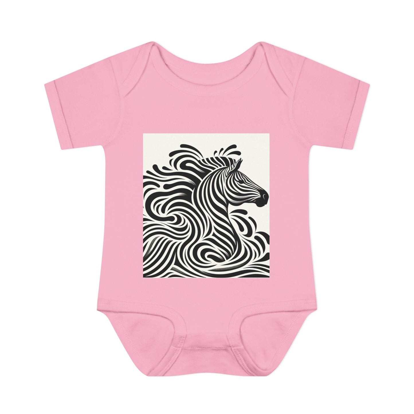 Black and White Zebra Baby Bodysuit | Cute Infant Rib Onesie for Animal Lovers
