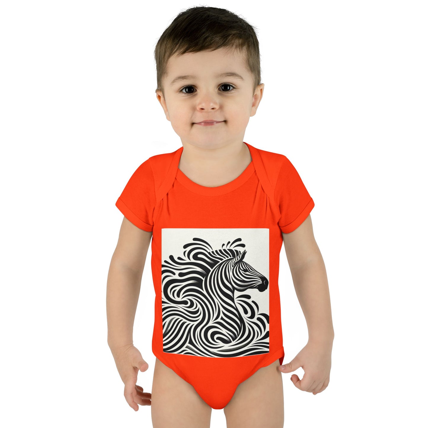 Black and White Zebra Baby Bodysuit | Cute Infant Rib Onesie for Animal Lovers