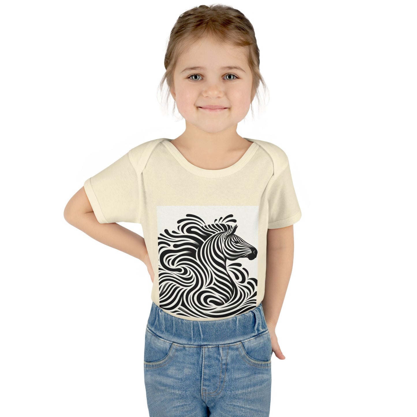 Black and White Zebra Baby Bodysuit | Cute Infant Rib Onesie for Animal Lovers