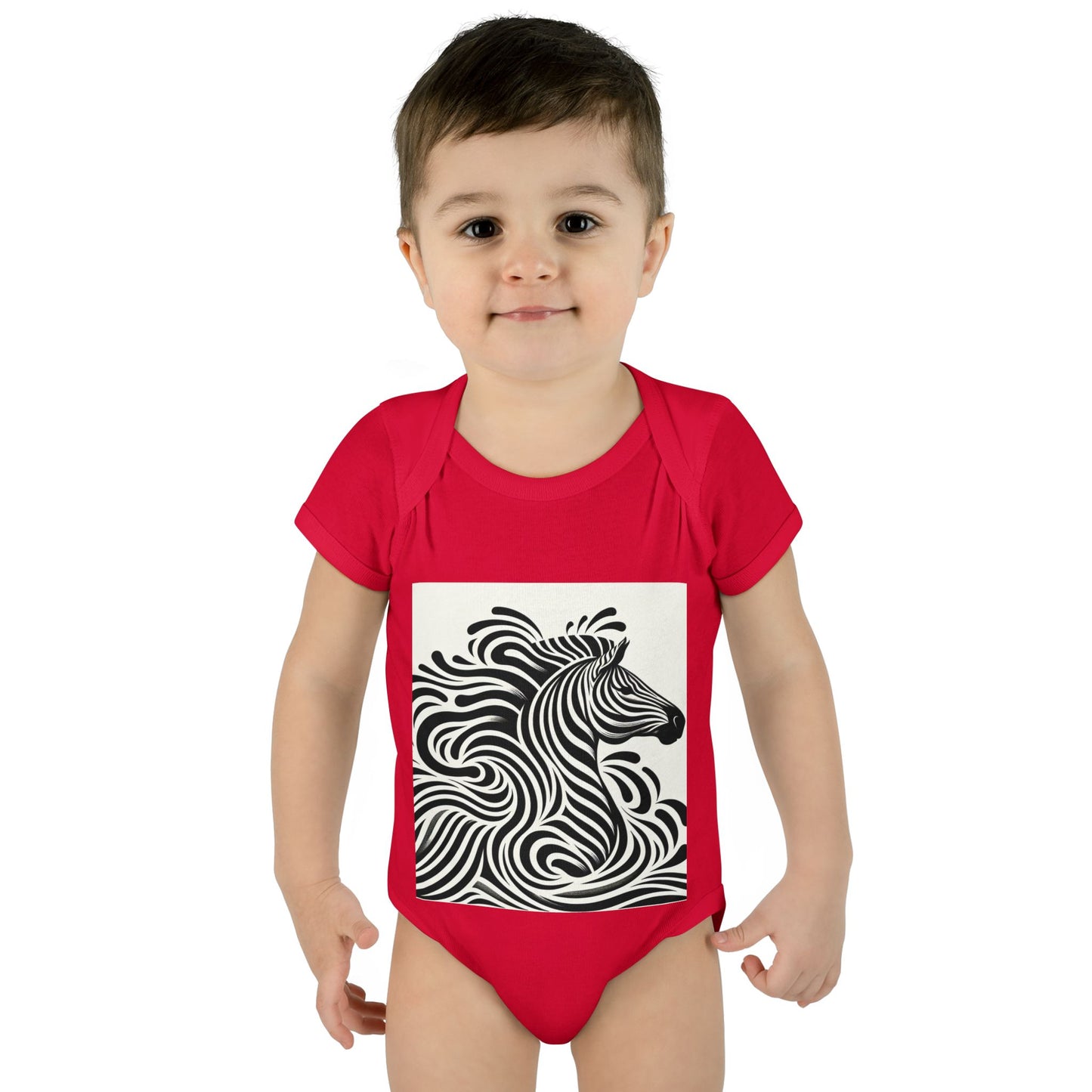 Black and White Zebra Baby Bodysuit | Cute Infant Rib Onesie for Animal Lovers
