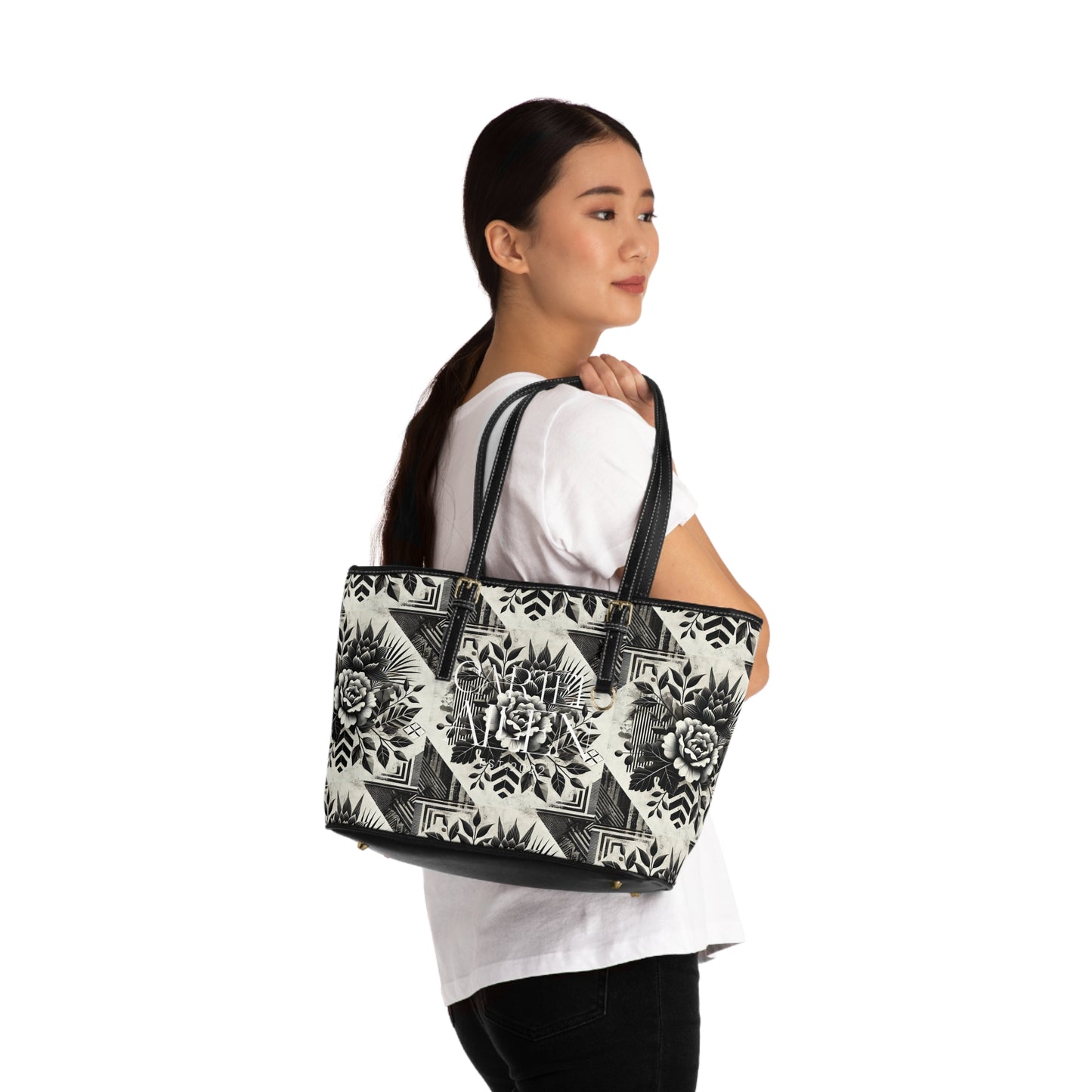 Floral PU Leather Shoulder Bag - Stylish Tote for Every Occasion