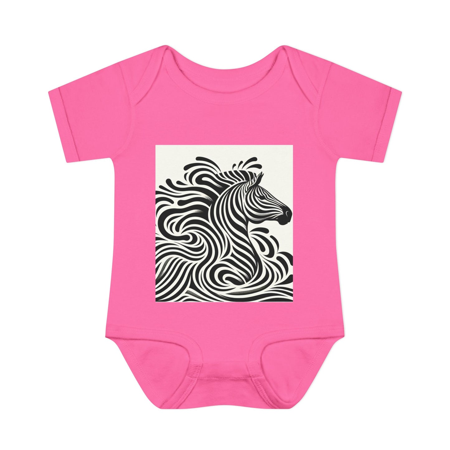 Black and White Zebra Baby Bodysuit | Cute Infant Rib Onesie for Animal Lovers