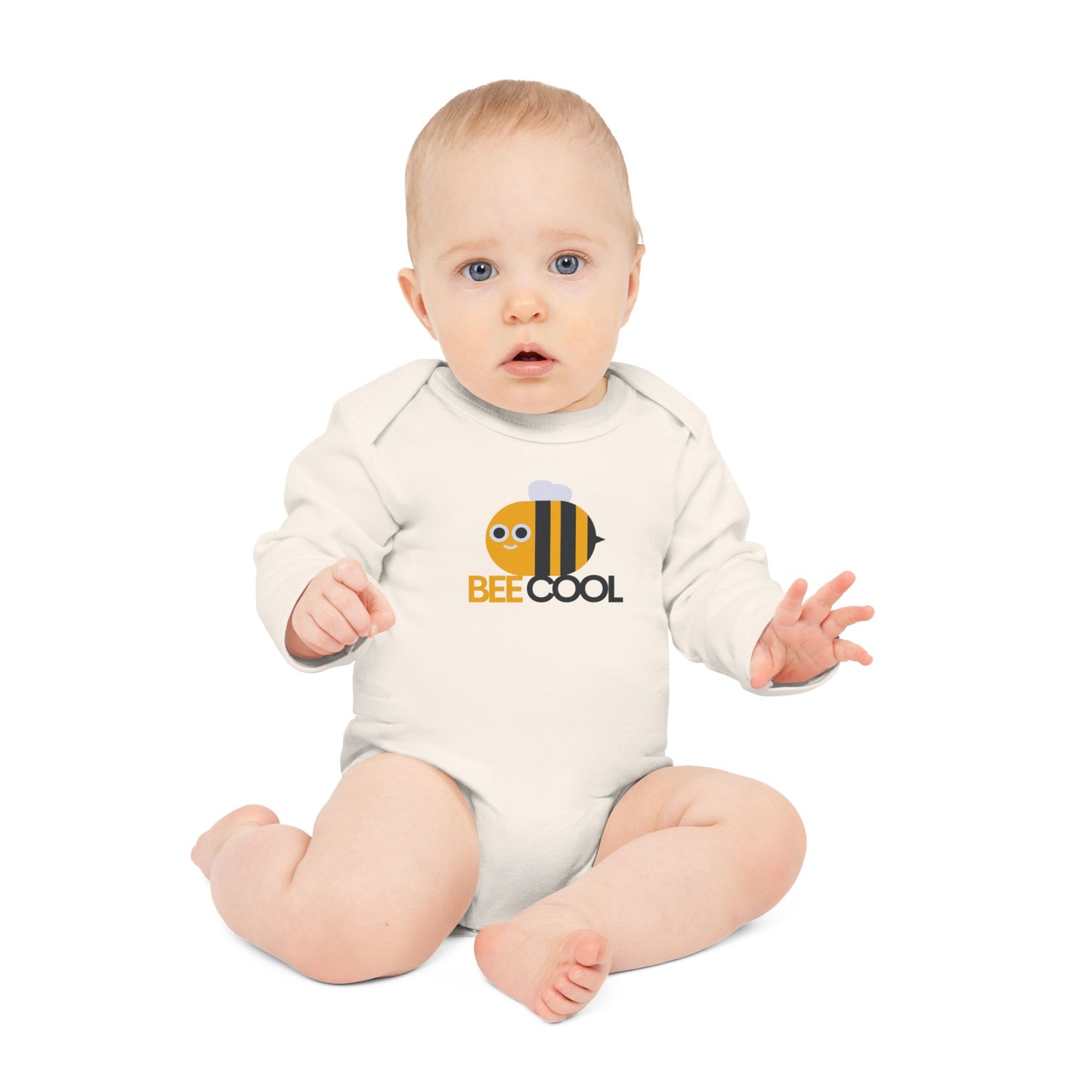 Cute Organic Baby Bodysuit - Bee Cool Design