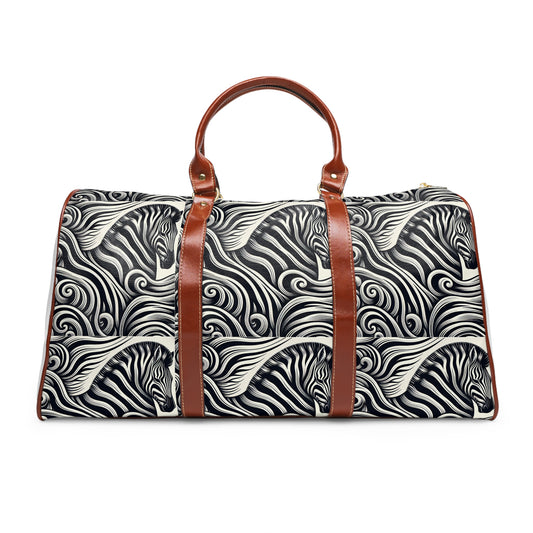 Trendy Waterproof Travel Bag with Zebra Print for Stylish Adventures