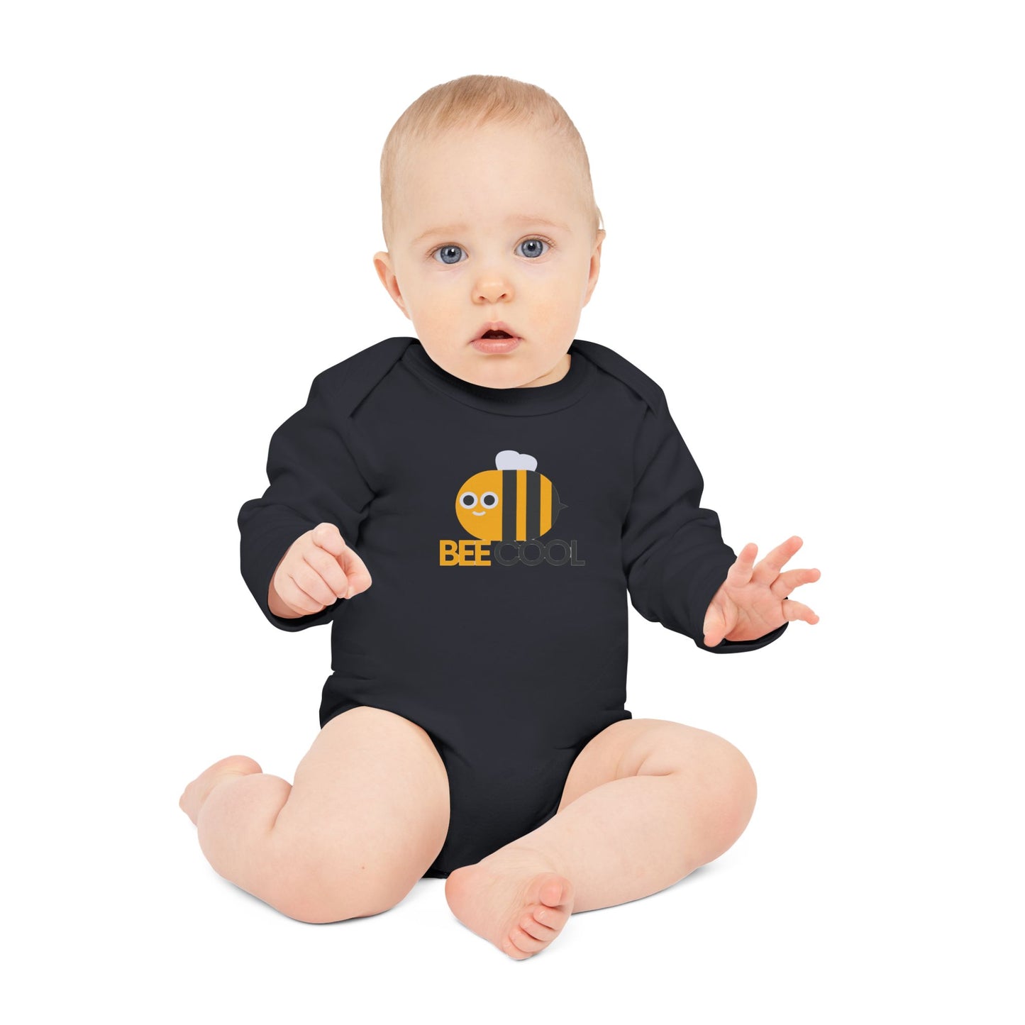 Cute Organic Baby Bodysuit - Bee Cool Design