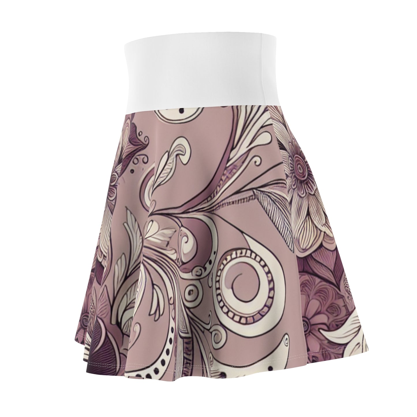 Floral Women's Skater Skirt - Elegant & Playful Design