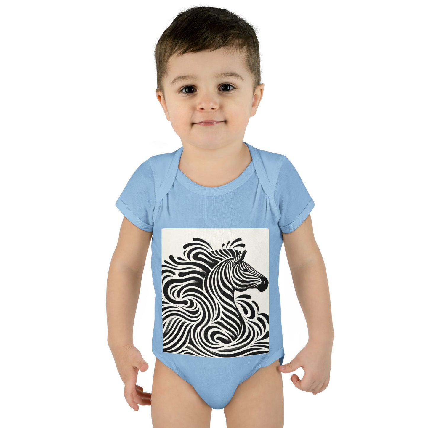 Black and White Zebra Baby Bodysuit | Cute Infant Rib Onesie for Animal Lovers