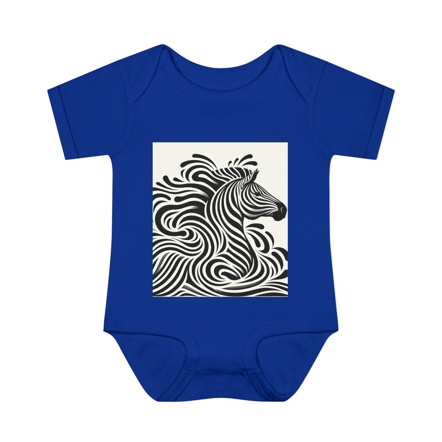 Black and White Zebra Baby Bodysuit | Cute Infant Rib Onesie for Animal Lovers