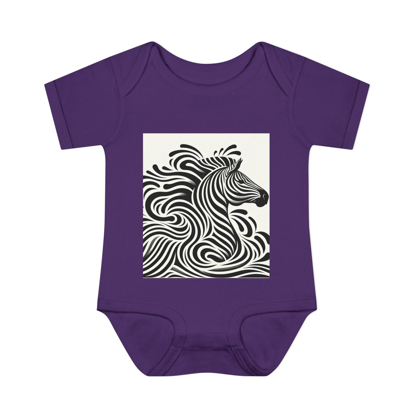 Black and White Zebra Baby Bodysuit | Cute Infant Rib Onesie for Animal Lovers