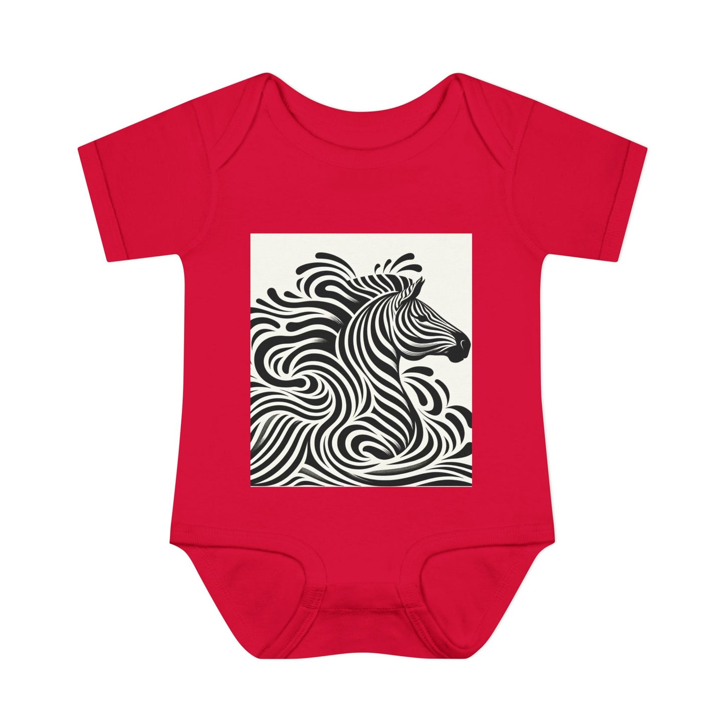 Black and White Zebra Baby Bodysuit | Cute Infant Rib Onesie for Animal Lovers