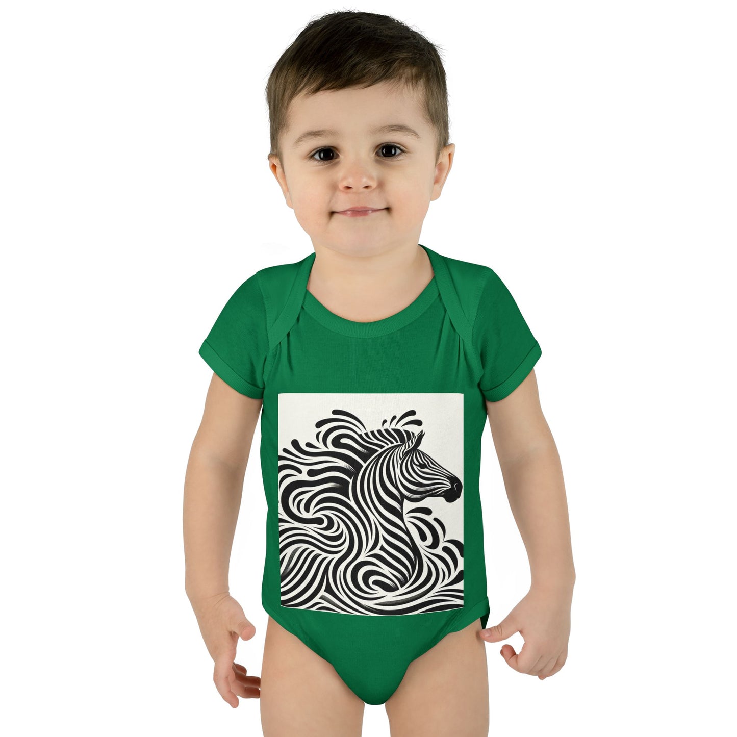 Black and White Zebra Baby Bodysuit | Cute Infant Rib Onesie for Animal Lovers