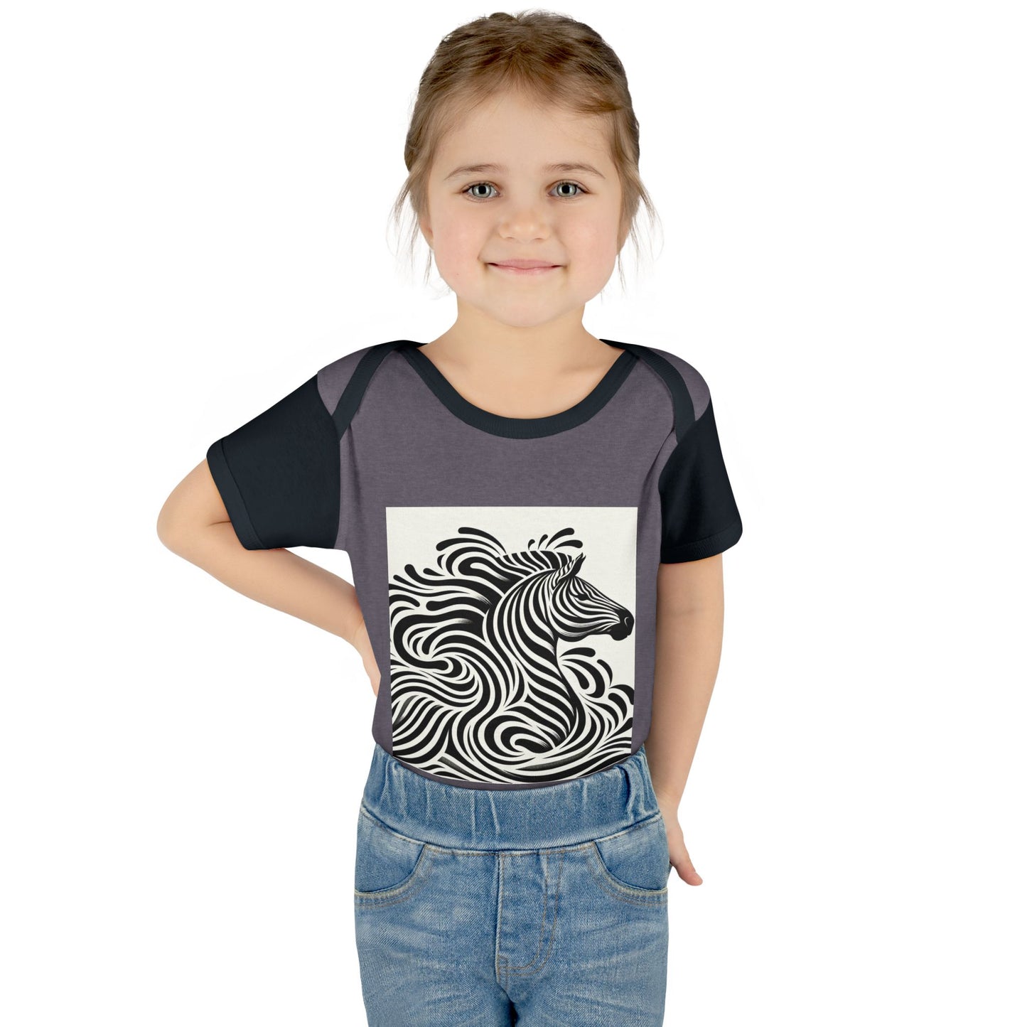 Black and White Zebra Baby Bodysuit | Cute Infant Rib Onesie for Animal Lovers