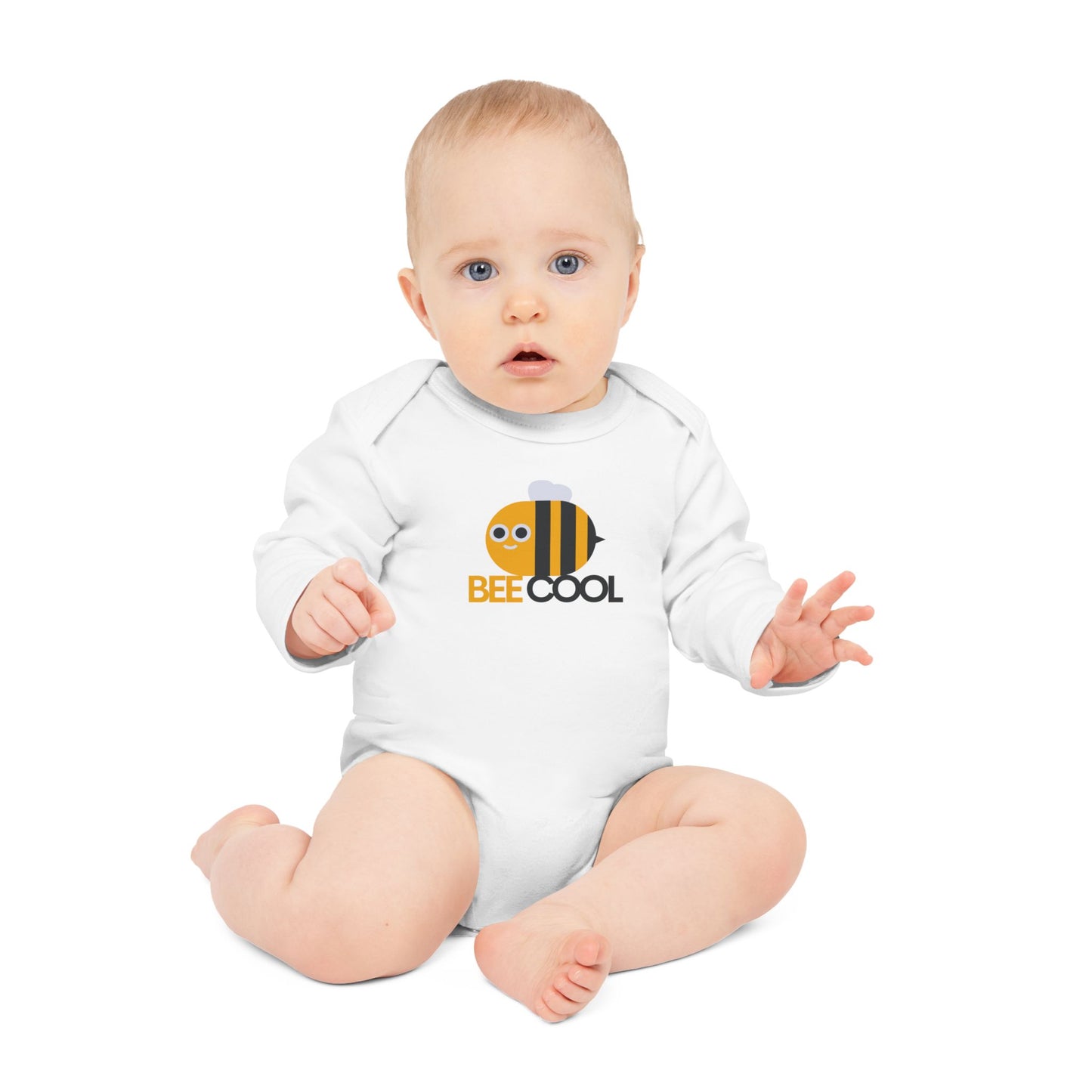 Cute Organic Baby Bodysuit - Bee Cool Design