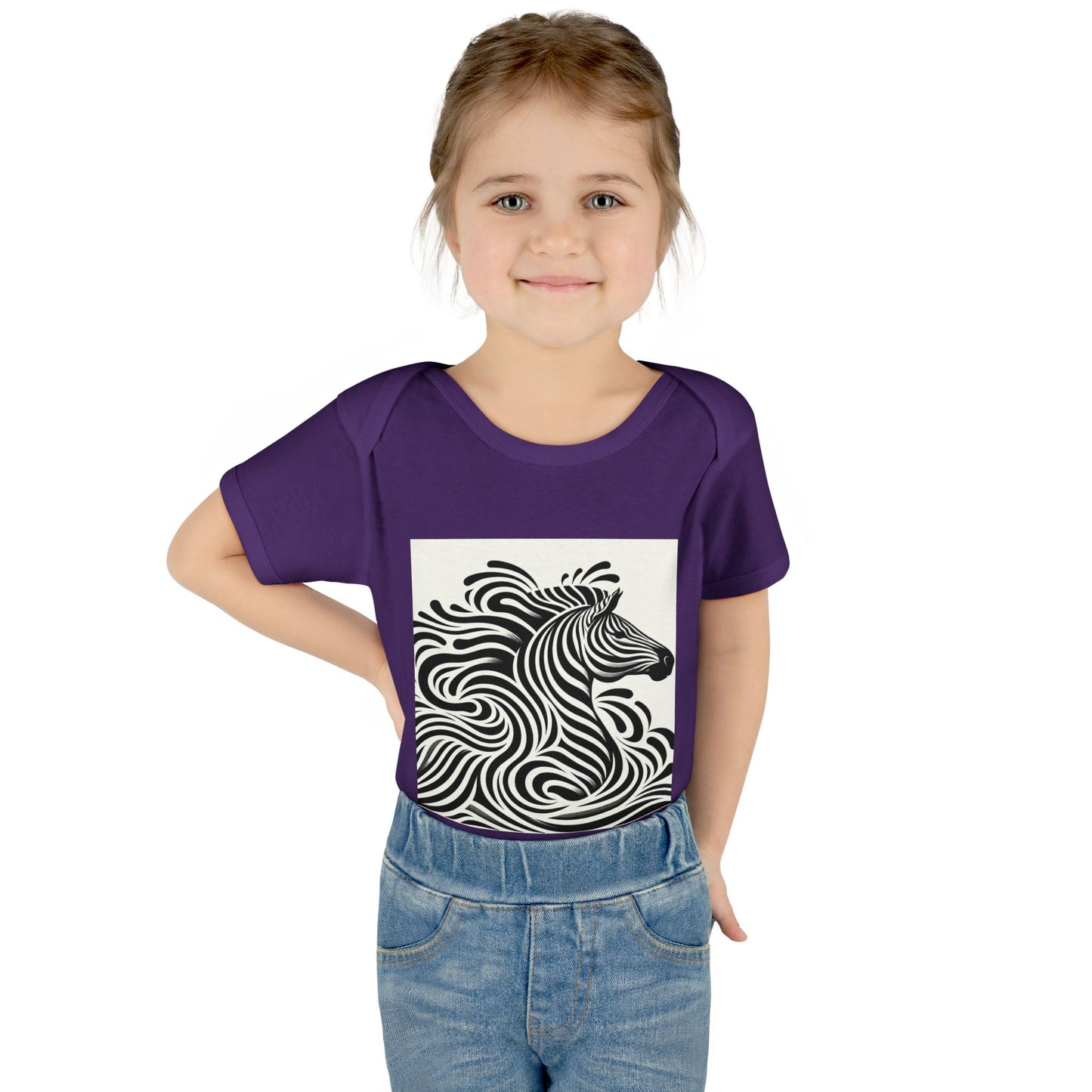 Black and White Zebra Baby Bodysuit | Cute Infant Rib Onesie for Animal Lovers