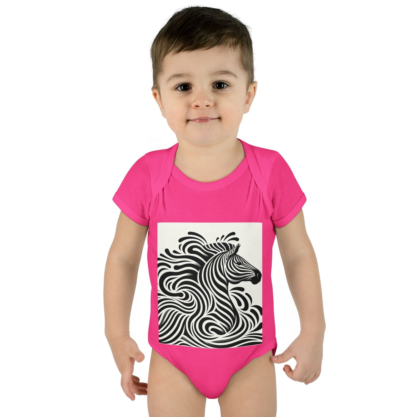 Black and White Zebra Baby Bodysuit | Cute Infant Rib Onesie for Animal Lovers