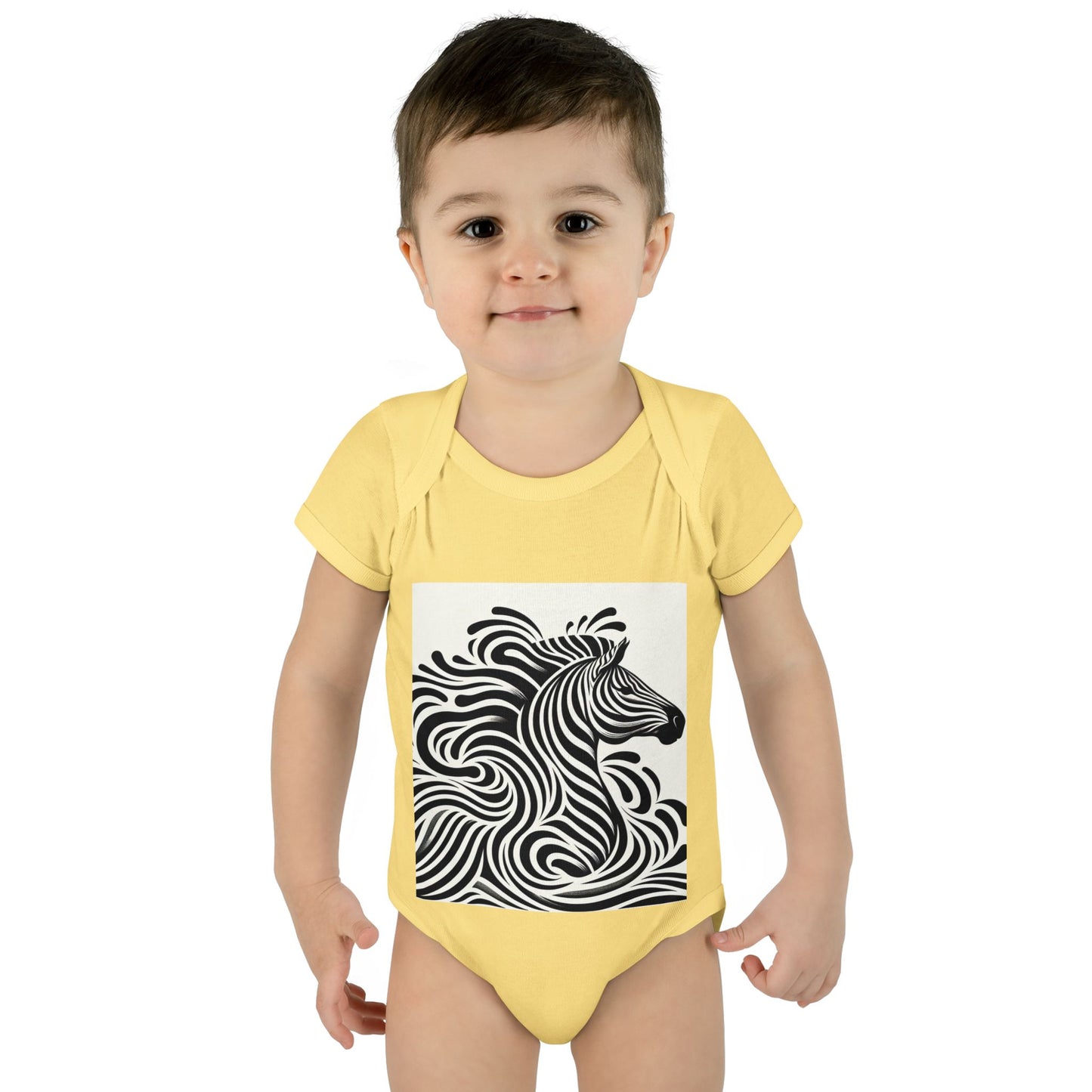 Black and White Zebra Baby Bodysuit | Cute Infant Rib Onesie for Animal Lovers