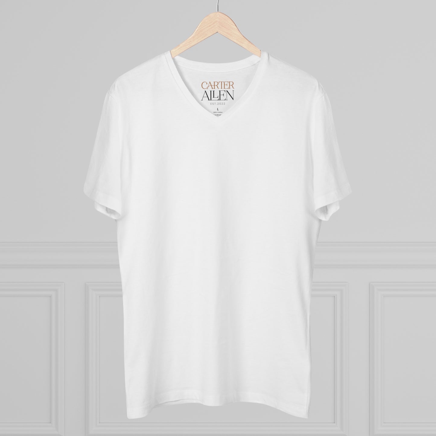 Men’s Presenter V-Neck T-Shirt - Classic White Casual Tee for Everyday Wear