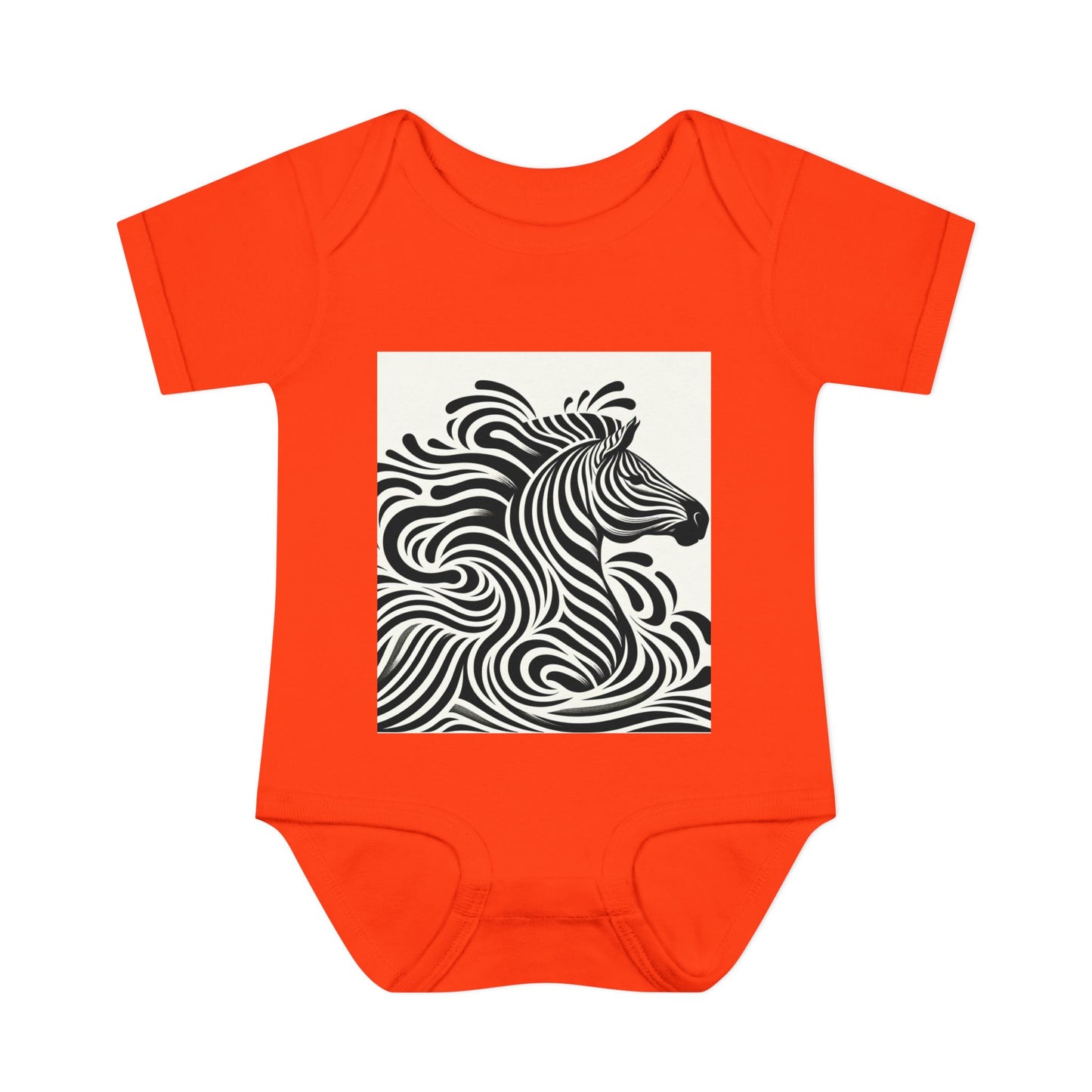 Black and White Zebra Baby Bodysuit | Cute Infant Rib Onesie for Animal Lovers