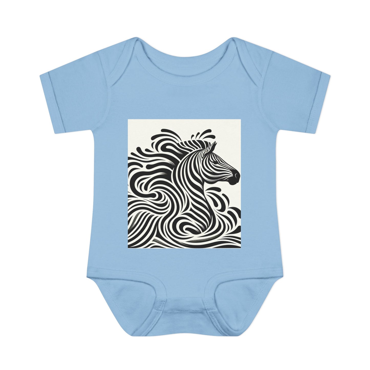 Black and White Zebra Baby Bodysuit | Cute Infant Rib Onesie for Animal Lovers