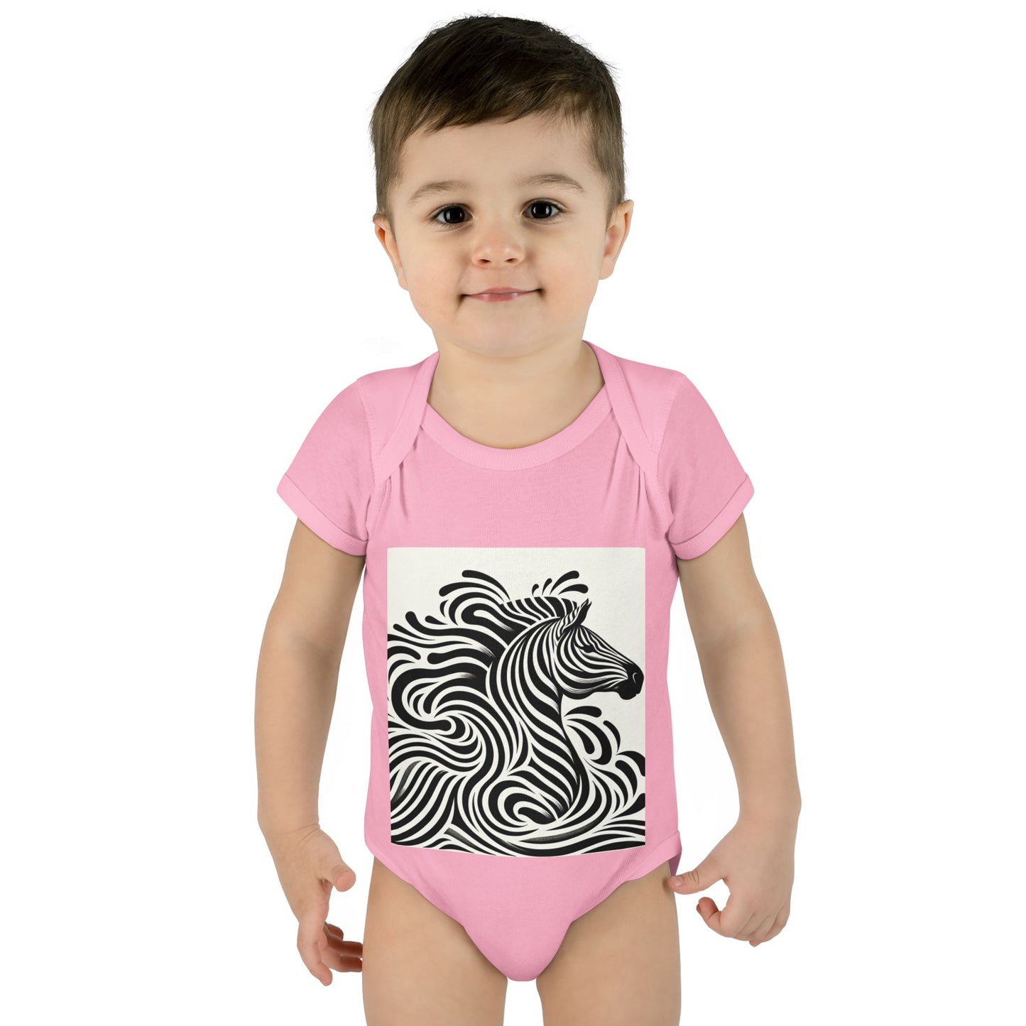 Black and White Zebra Baby Bodysuit | Cute Infant Rib Onesie for Animal Lovers