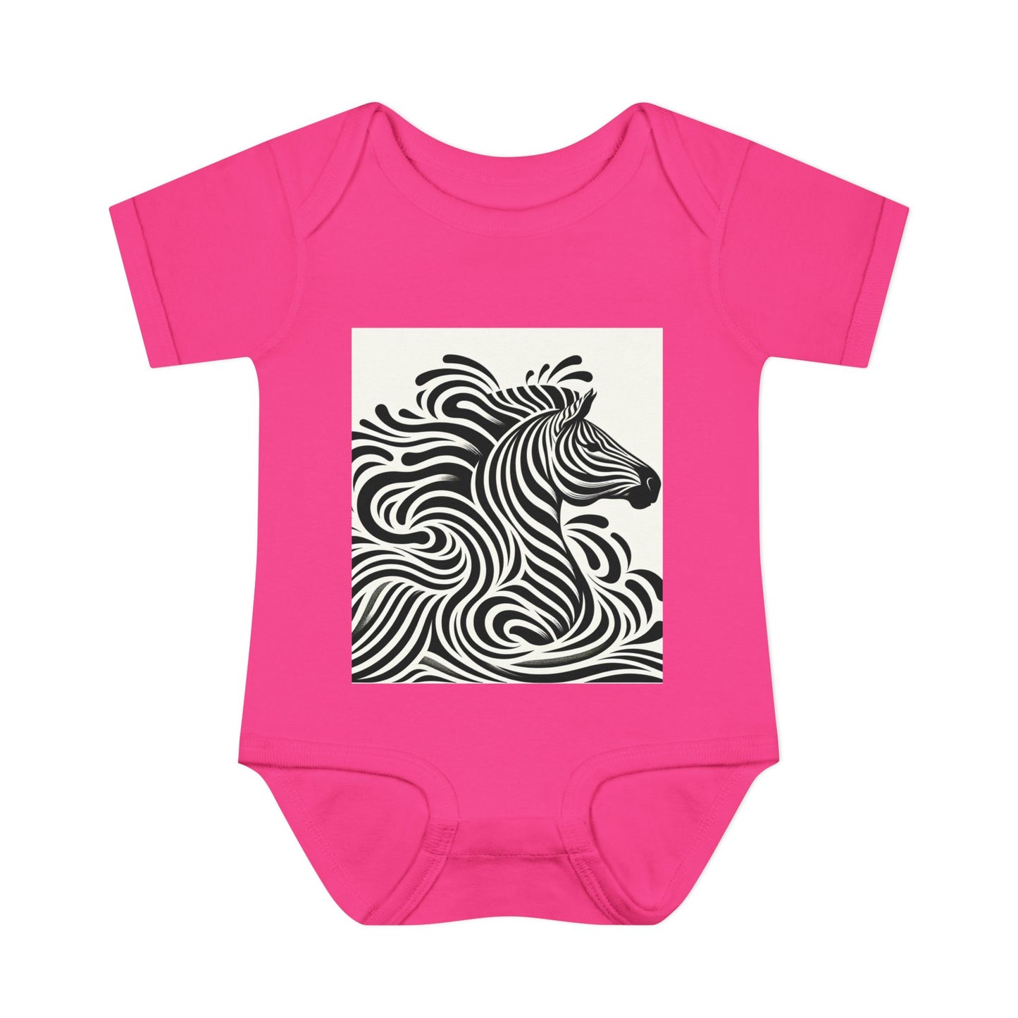 Black and White Zebra Baby Bodysuit | Cute Infant Rib Onesie for Animal Lovers