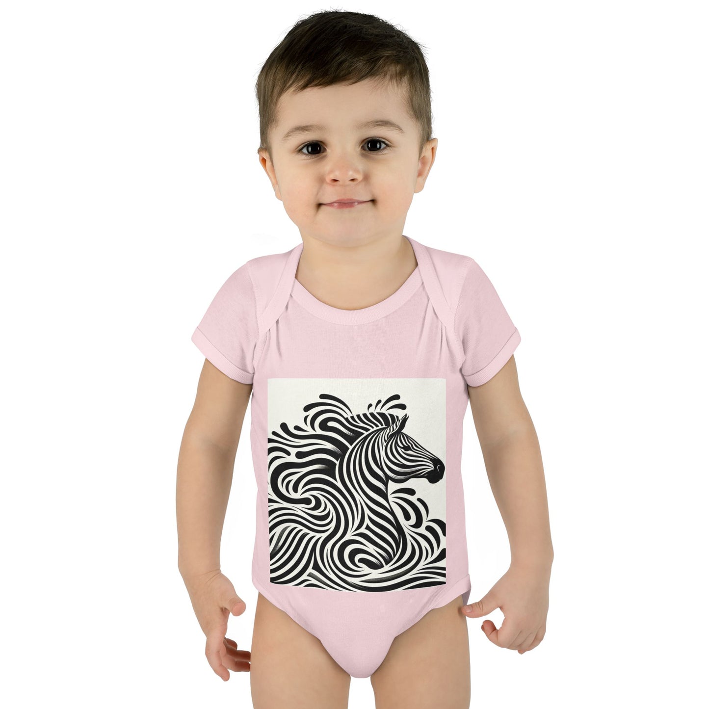 Black and White Zebra Baby Bodysuit | Cute Infant Rib Onesie for Animal Lovers