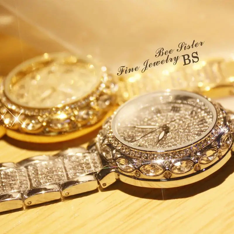 Women's Stainless Steel Rhinestone Crystal Quartz Watch