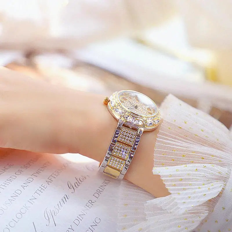Women's Stainless Steel Rhinestone Crystal Quartz Watch