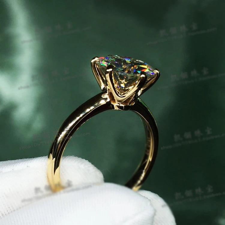 Gold Solitaire 8mm 2.0ct Zirconia Stone